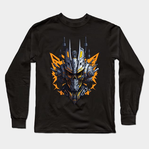 Mecha Skull S03 D07 Long Sleeve T-Shirt by Houerd